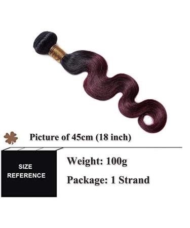SEGO Brazilian Human Hair Bundles | 100% Unprocessed Body Wave Weave Extensions | Virgin Natural Black/Weinrot - 20 1 Bundle - Buy Online on GoSupps.com