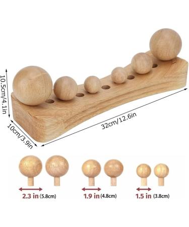 Premium Wood Massage Tool for Psoas Muscle Release | 6 Head Trigger Point Massager for Neck & Back Relief | Muscle Stretcher & Relaxation Device - Buy Online on GoSupps.com