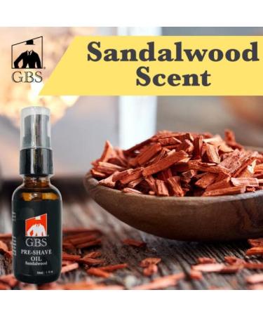 G.B.S Sandalwood Pre-Shave Oil - 1 Oz | Protects Against Irritation and Razor Burn | Ideal for Sensitive Skin | Shaving Oil for Men - Buy Online on GoSupps.com