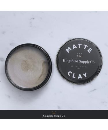 Hair Clay for Men - Kingsfield Supply Smooth Pomade | Matte Finish & Strong Hold | Water-Based Shine Free Styling Clay (3.4 oz - Buy Online on GoSupps.com