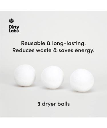 Dirty Labs 100% New Zealand Wool Dryer Balls - 3 Balls - Shortens Drying Time - Reduces Static & Wrinkles - Eco-Friendly Fabric Softener - Buy Online on GoSupps.com