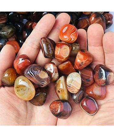 LVYAN Natural Banded Agate Stone Madagascar Good Luck Raw Gemstone Body Heathy Specimen Beautiful Collection Gift Dark Khaki L