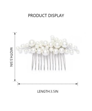 Ushiny Pearl Bride Wedding Hair Comb | Silver Headpiece & Bridal Accessories for Women & Girls - Shop Now! - Buy Online on GoSupps.com
