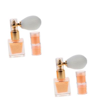 FOMIYES 2 Sets Glitter Powder Orange Powder Body Powder Nail Powder Glitter Highlight Spray Flash Shimmer Orangex2pcs 7.4X6.8CMx2pcs