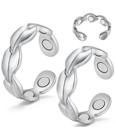 Cigmag Lymphatic Drainage Magnetic Ring for Women Copper Adjustable with Removal Tool and Gift Box (7X Silver) - Buy Online on GoSupps.com