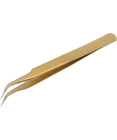 Professional Stainless Steel Golden Eyelash Extension Tweezers - Precision Tool for Lash Supplies - Buy Online on GoSupps.com