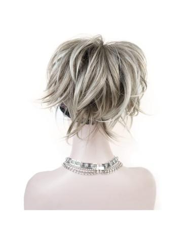 Aimole Synthetic Ponytail Clip-on Straight Wig Short Extensions hair Hairpiece (48T Light Gray Blonde with Dark Root) 48T - Buy Online on GoSupps.com