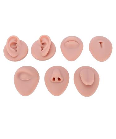 Nurnesy 7pcs Silicone Model Body Part Tongue Mouth Nose Eye Navel Ear Model Soft Practice Body Parts Kit Silicone Training Part Perfect for Beginner Practice (Dark Skin) - Buy Online on GoSupps.com