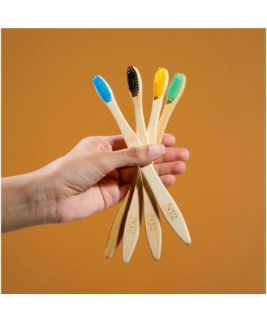 Buy N12 Family-Friendly Bamboo Toothbrushes | Pack of 10 | Eco-Friendly Biodegradable & BPA-Free Oral Care - Buy Online on GoSupps.com