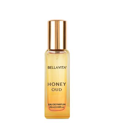 BellaVita Luxury Honey OUD Eau de Parfum Travel Size Edition 20 ml | Long-Lasting Mini Perfumes for Women | Notes: Patchouli Vanilla Bergamot & Spicy Notes | Pocket Perfume for Women | Vegan Perfume