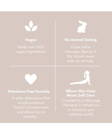 Cape Saltie Massage Beauty Flowerfruit Vegan Oil Lip Balm in "Teddy" Bare Unscented (0.85 oz Jumbo Size Clear Balm) | Nourish & Moisturize | Infused with Natural Fruit Oil - Buy Online on GoSupps.com