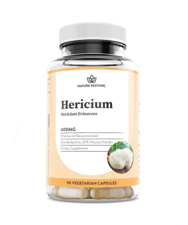 Nature Restore Hericium Erinaceus Extract Mushroom Supplement 90 Capsules 20% polysaccharides Lion's Mane
