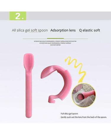 Contact Lens Tweezers & Spoon Set - Travel Size Soft & Safe Tool for Easy Lens Handling (Pink) - Buy Online on GoSupps.com