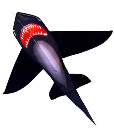 HENGDA KITE Shark Kite, Simple and Practical Design, Easy to Assemble and Fly, Suitable and Fly, Suitable for Kids and Adults, Suitable for, Suitable for Beach, Park, Yard, 49x53in Black