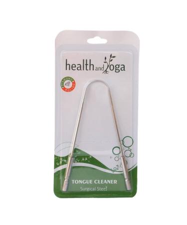 HealthAndYoga(TM) SteloSwipe Tongue Cleaner Scraper - Hygienic Seal-Pack - Surgical Grade Stainless Steel, Non-Synthetic Grip - Sterilizable Tongue Brush Cleaner (1 Pack with Storage Bag) Surgical Steel - 1 Pack