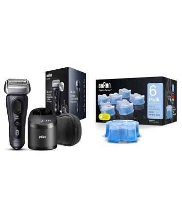 Braun Series 8 8453cc Electric Shaver + Braun Clean & Renew Refill Cartridges (6 Pack) Electric Shaver+ Shaver 6 Pack