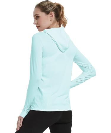 Qualidyne Women's UPF 50+ Sun Protection Hoodie Jacket - Blue, Medium - Buy Online on GoSupps.com