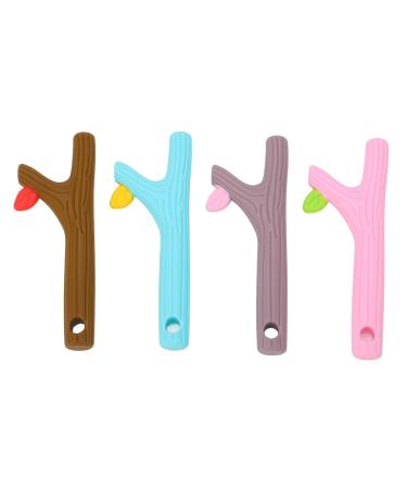 Silicone Baby Bite Ring Toys - Food-Grade Chewy Teething Straws for Toddlers | 4 Flexible Pieces for Massage & Comfort - Buy Online on GoSupps.com