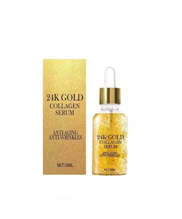 COVERCOCO Gold 24k Face Serum with Hyaluronic Acid Collagen and Peptides Ampoule (99.99% gold) 30ML/1.01 Oz