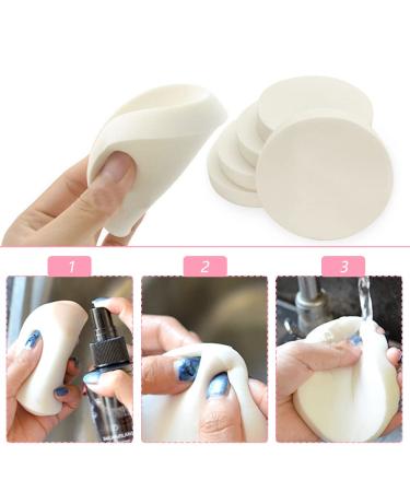 Vmiapxo 48-Piece White Makeup Sponge Set - Beauty Blender for All Skin Types, Wet and Dry Dual Use - Round Foam Pads for Foundation and Powder Application - Buy Online on GoSupps.com