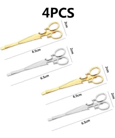 4 Pieces Scissors Shape Hair Clips - Elegant Barrettes & Hair Accessories for Women - Fashionable Hair Styling - Buy Online on GoSupps.com