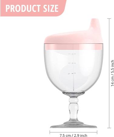 Green Oak Baby Wine Sippy Cup - Pink Plastic Goblet for Kids Birthday Celebration (5oz) - Buy Online on GoSupps.com