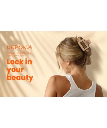 DEPOKA Medium Claw Hair Clips for Women - Matte Finish, Non-Slip Jaw Clips - Set of 4 (Beige, Khaki, Brown, Black) - Buy Online on GoSupps.com
