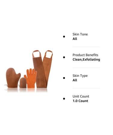 4 Pack Self Tanning Mitt Applicator Kit with Exfoliating Gloves and Back Lotion Applicator - Buy Online on GoSupps.com