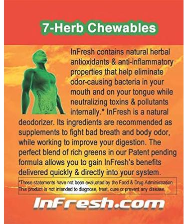 Infresh Bad Breath Cure (NOT Candy) All Natural Sugar Free for halitosis Bad Breath and Body Odor Cure from The Inside Out. Herbal chewable Tablets Deliver Freshness and Help with Digestion - Buy Online on GoSupps.com