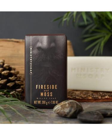 Ministry of Soap Woodsman Wrapped Soap Bar Naturally Coloured Triple-Milled Soap Fireside and Moss 200g - Buy Online on GoSupps.com