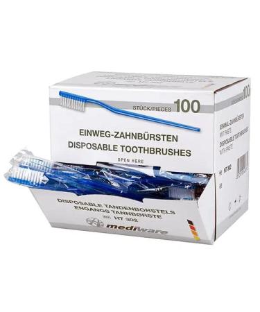 Mediware disposable toothbrushes with paste 100 pieces