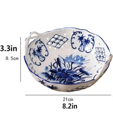Fruit Bowl Fruit Plate Home Round Ceramic Fruit Bowl Living Room Dining Room Kitchen Desktop Porcelain Fruit Dish Hollow Candy Bowl Fruit Plate - Buy Online on GoSupps.com
