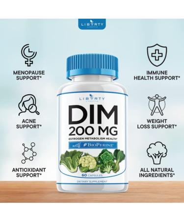 DIM Supplement 200mg with BioPerine - 120-Day Supply for Hormone Balance & Menopause Relief - Acne Treatment, PCOS & Fitness Support - Buy Online on GoSupps.com