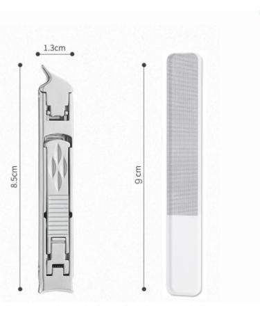 Stainless Steel Nail Clipper Double-Ended Dual-Purpose Thin Portable Folding Nail Scissors Nail Clippers Manicure Tools (Color : Silver and Nail File) - Buy Online on GoSupps.com