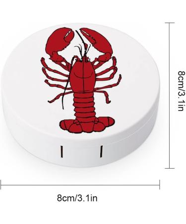 Red Lobster Round Case For Contact Lens Kit Storage Box with Mirror Printed - Buy Online on GoSupps.com