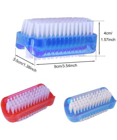 2pcs Nail Cleaning Brush - Double Sided Fingernail Scrub Brushes for Hands & Toes - Portable Scrubber Brush for Home, Garden, and Salon Use (Blue+Red) - Buy Online on GoSupps.com