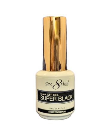 Cre8tion Soak Off Gel System - Super Black (0.5 oz)