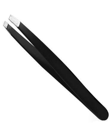 TRIXES black eyebrow tweezers made of stainless steel with bevelled tip