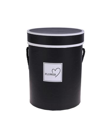 Candy Box 165 * 120mm Round Flower Paper Boxes Lid Hug Bucket Florist Gift Packaging Box Gift Candy Bar Boxes Party Wedding Supply (Color : Red 165x120mm) (Size : Black 180x135mm)