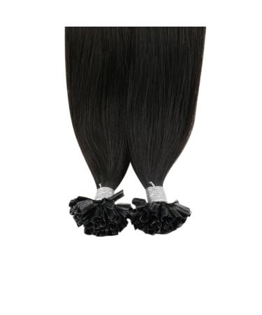 Moresoo Real Hair Extensions U Tip 60cm Black Keratin Bondings - 1g Remy Pre-Bonded Nail Tip Extensions 50g #1B - Buy Online on GoSupps.com