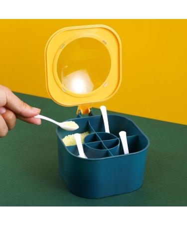 HaLumYi Simple Clamshell Seasoning Box Four Compartments in One Moisture-Proof and Dust-Proof Clean and Tidy. (Light blue) - Buy Online on GoSupps.com