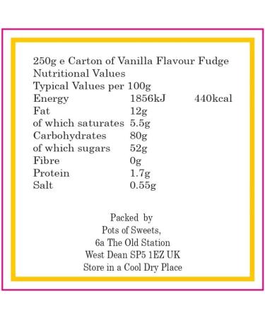 250g Carton of Bristows Vanilla Fudge - Buy Online on GoSupps.com