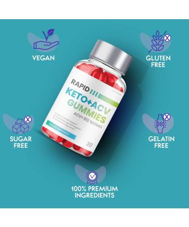 Rapid Keto ACV Gummies - Maximum Strength Weight Management Formula (3 Bottles) - Buy Online on GoSupps.com