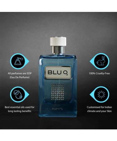 Blu O2 Imported Long Lasting Men Perfume Citrusy Aquatic & Woody Soothing Fragrance | 100ml - Buy Online on GoSupps.com