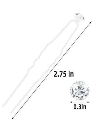 40 Pieces Bridal Wedding Rhinestone Hair Pins - Crystal Hair Clips for Women and Girls - U Shape Rhinestone Barrettes in White - Buy Online on GoSupps.com