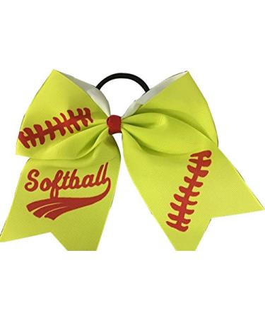 Infinity Collection Softball Hair Bows- 6.5 Softball Cheer Bows- Softball Hair Accessories- Perfect Softball Player Gift