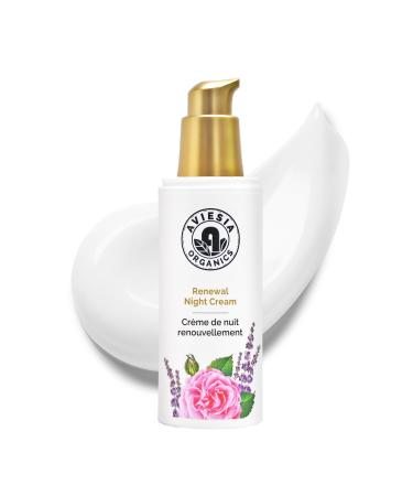 Aviesia Organics Renewal Night Cream - USDA Certified- NO Alcohol. NO Parabens. NO Artificial Fragrance. Deep Moisturizer for Hydrating.Repairing.Replumping .Perfect for dry skin (60ML) 1.7 Fl Oz (Pack of 1)