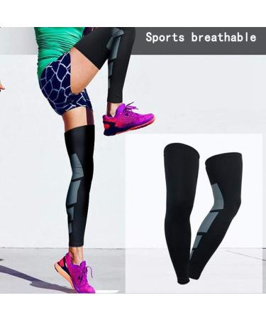 Zerone Compression Calf Sleeves - Unisex Elastic Anti-Slip Support Brace for Shin Splints, Leg Pain Relief, Running - Black - Buy Online on GoSupps.com