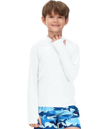 BesserBay Boys UV Shirt Long Sleeve Hood UPF50+ Rashguard - Kids Size 120-160 - White 150 | International Shipping Available - Buy Online on GoSupps.com