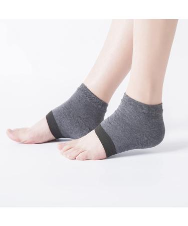 Moisturizing Heel Socks - Heel Socks for Dry Cracked Feet Gel Heel Repair Socks for Cracked Heels Moisture Socks for Women Dry Feet Moisturizing Spa Socks for Overnight Dark Gray